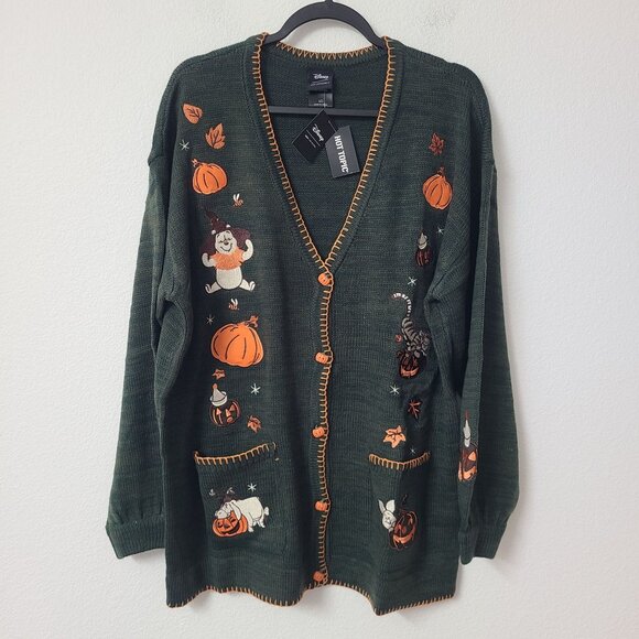 Her Universe Sweaters - Her Universe Disney Winnie The Pooh Halloween Cardigan Size 3X Green